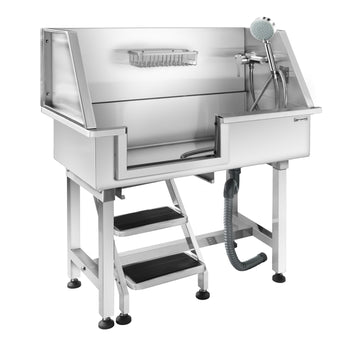 Wanna do pielęgnacji zwierząt - ze stopniami, kranem i matą antypoślizgową - Prime Gastro