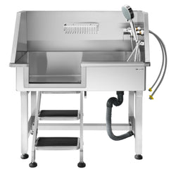 Wanna do pielęgnacji zwierząt - ze stopniami, kranem i matą antypoślizgową