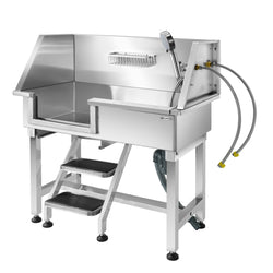 Wanna do pielęgnacji zwierząt - ze stopniami, kranem i matą antypoślizgową