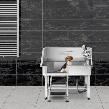 Wanna do pielęgnacji zwierząt - ze stopniami, kranem i matą antypoślizgową - Prime Gastro