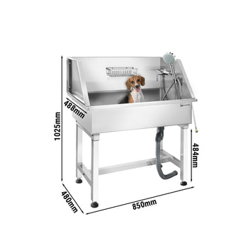 Wanienka do kąpieli zwierząt domowych – z armaturą i matą antypoślizgową - Prime Gastro