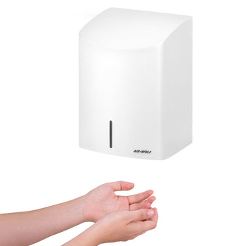 (2 szt.) AIR-WOLF | Suszarka do rąk z czujnikiem podczerwieni - Stal nierdzewna biała - Prime Gastro