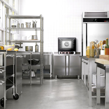 Piec konwekcyjny KOMPAKT - z funkcją pary - Manualny - włącznie z 4 blachami 450x340mm - Prime Gastro