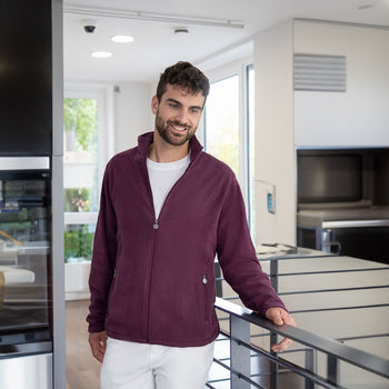 KARLOWSKY | Męska polarowa kurtka Robocza Warm-Up - Oberżyna - Rozmiar: L - Prime Gastro