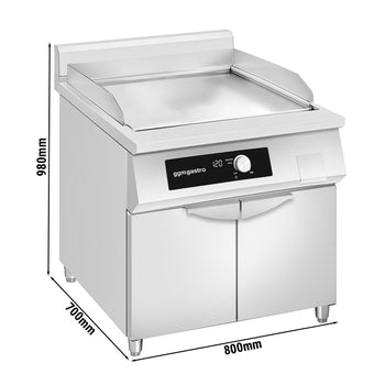 Indukcyjna płyta grillowa - 10 kW - Gładka - Prime Gastro