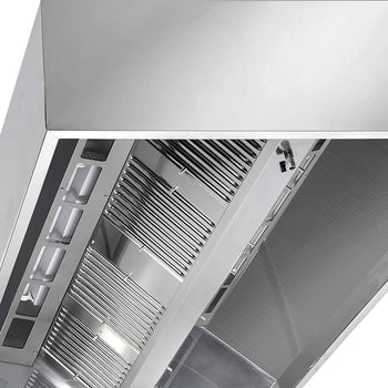 Indukcyjny okap sufitowy - 4,0m - z filtrem & lampą LED - Prime Gastro