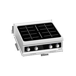 Kuchenka indukcyjna z płytą grzewczą - 28 kW - Bflex Cyfrowy