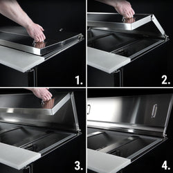 Stół sałatkowy Premium PLUS - 978 mm - 2 drzwi - Wlot na pojemniki GN