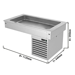 Wanna chłodnicza wbudowana - 1,1m - +2 ~ +8 °C - 3x GN 1/1