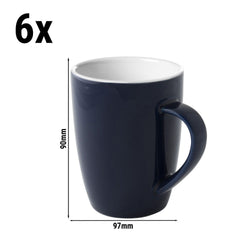 (6 sztuk) COLORS - Filiżanka do kawy - 180 ml - Niebieska