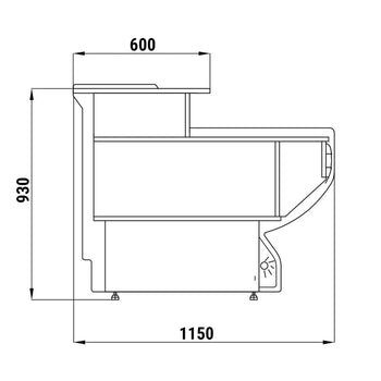 Lada kasowa - 800 mm - panel przedni żółty - Prime Gastro