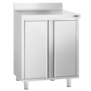 Szafka robocza - do ekspresu do kawy - 800x600 mm - z 2 drzwiami na zawiasach i panelem tylnym - Prime Gastro