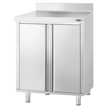 Szafka robocza - do ekspresu do kawy - 800x600 mm - z 2 drzwiami na zawiasach i panelem tylnym - Prime Gastro