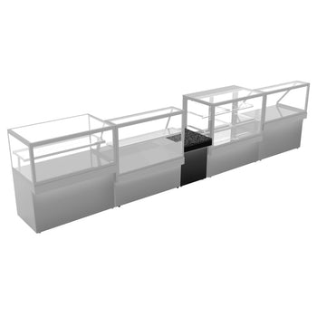 Lada kasowa TORONTO - 600 mm - czarny panel przedni - oświetlenie LED - Prime Gastro