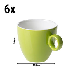 (6 sztuk) BART COLOUR CAFE - Filiżanka do kawy - 170ml - Limonka