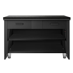 Lada kasowa TORONTO - 1150 mm - drewniany panel przedni - blat roboczy kuchenny z czarnego granitu