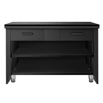 Lada kasowa TORONTO - 1150 mm - drewniany panel przedni - blat roboczy kuchenny z czarnego granitu - Prime Gastro