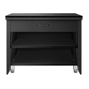 Lada kasowa TORONTO - 900 mm - drewniany panel przedni - blat roboczy kuchenny z czarnego granitu - Prime Gastro