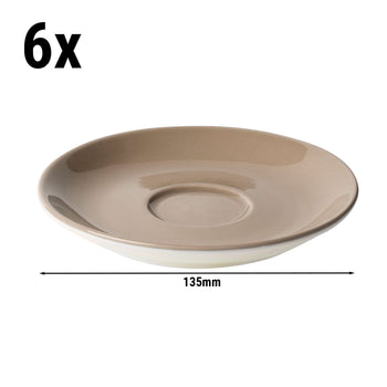 (6 sztuk) BART COLOUR CAFE - spodek do kawy - Ø 135 mm - brązowy - Prime Gastro