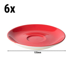 (6 sztuk) BART COLOUR CAFE - spodek do kawy - Ø 135 mm - czerwony