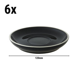 (6 sztuk) COLORS - Spodek do kawy - Ø 120 mm - Czarny