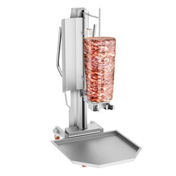 Podnośnik do kebaba dla robota do kebaba z stali nierdzewnej AISI 430 - Ø580mm - 850x1161x1605mm - 108kg - udźwig 350kg - z tacą ociekową i kołkami
