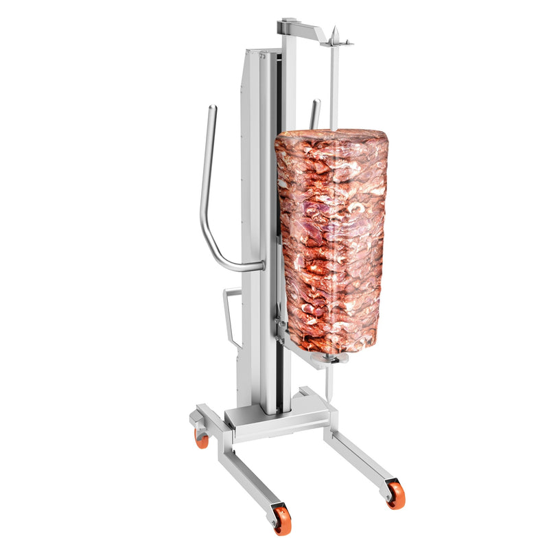 Podnośnik do kebaba do różnych grilli do dönera - stal nierdzewna AISI 430 - 566x890x1605mm - 88kg - max. udźwig 350kg