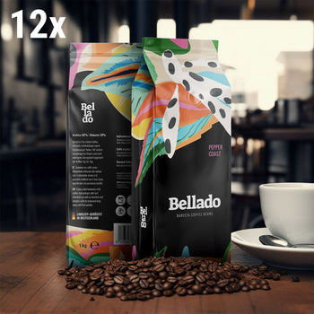 BELLADO | Kawa ziarnista "Pepper Coast" - 12x 1kg - 80% Arabica & 20% Robusta - Prime Gastro