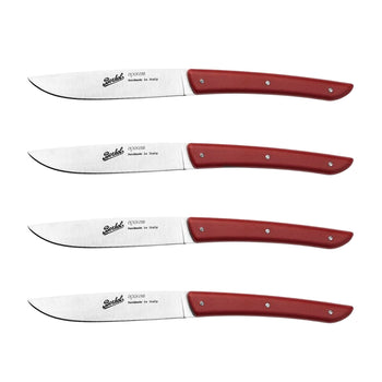 (4 szt.) BERKEL | Nóż do steków - Czerwony - Ostrze: 110 mm - Prime Gastro