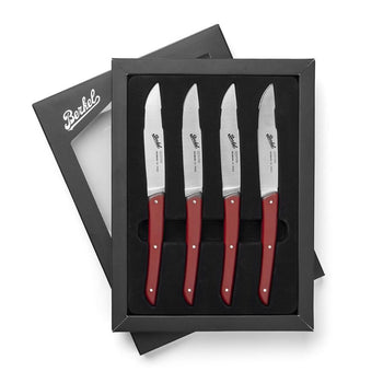 (4 szt.) BERKEL | Nóż do steków - Czerwony - Ostrze: 110 mm - Prime Gastro
