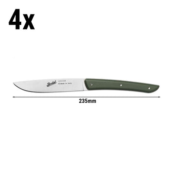 (4 szt.) BERKEL | Nóż do steków - Oliwkowa zieleń - Ostrze: 110 mm - Prime Gastro
