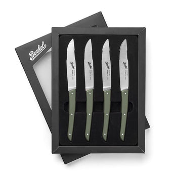 (4 szt.) BERKEL | Nóż do steków - Oliwkowa zieleń - Ostrze: 110 mm - Prime Gastro