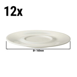 (12 szt.) LUX - Spodek do kawy/cappuccino Maastricht - Ø 16 cm - Kość słoniowa