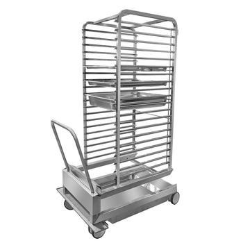 Piec konwekcyjno-parowy - Touch - 40x GN 1/1 lub 20x GN 2/1 - włącznie z systemem mycia & czujnikiem temperatury - włącznie z wózkiem na tace - Prime Gastro