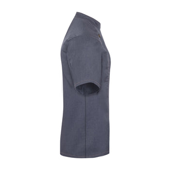 KARLOWSKY | Damska bluza kucharska z krótkim rękawem Styl dżinsowy - Czarny w stylu Vintage - Rozmiar: 42 - Prime Gastro