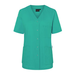 KARLOWSKY | Tunika damska z krótkim rękawem Essential - Szmaragdowa zieleń - Rozmiar: 50