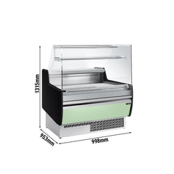 Lada chłodnicza - 990 mm - z oświetleniem LED & 1 półką - standard z czarnym panelem przednim