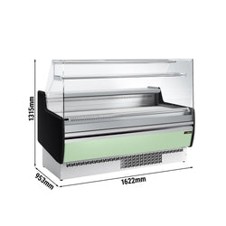 Lada chłodnicza - 1620 mm - z oświetleniem LED & 1 półką - standard z czarnym panelem przednim