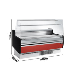 Lada chłodnicza - 1620 mm - 1 półka - Ciemnoczerwony panel przedni