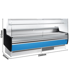 Lada chłodnicza - 2560 mm - 1 półka - jasnoniebieski panel przedni