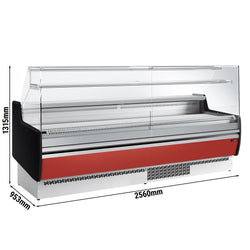 Lada chłodnicza - 2560 mm - 1 półka - Ciemnoczerwony panel przedni