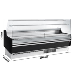 Lada chłodnicza - 2560 mm - 1 półka - panel przedni w kolorze czarnym