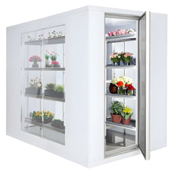 Komora chłodnicza - 1200x2100mm - 3,7m³ - z 3 szklanymi bokami