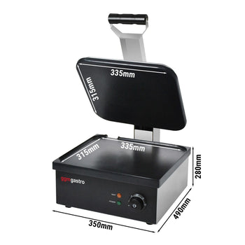 Grill kontaktowy | grill do hamburgerów - 2,2 kW - gładka górna i dolna część - powierzchnia grillowania: 350x330mm - Prime Gastro