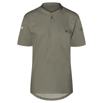 (6 sztuk) KARLOWSKY | Męska koszulka gastronomiczna robocza z krótkim rękawem Performance - szałwiowa - Rozmiar: 2XL - Prime Gastro