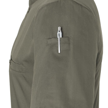 (6 sztuk) KARLOWSKY | Męska koszulka gastronomiczna robocza z krótkim rękawem Performance - szałwiowa - Rozmiar: 3XL - Prime Gastro