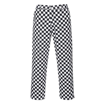 (5 sztuk) Unisex Spodnie kucharskie - Czarny / Biały - Rozmiar: S - Prime Gastro