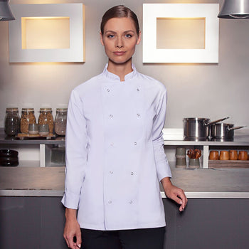 (6 sztuk) KARLOWSKY | bluza kucharska Basic- Biały - Rozmiar: S - Prime Gastro