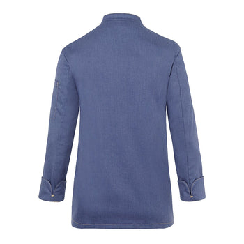 (6 sztuk) KARLOWSKY | Damska bluza kucharska Styl dżinsowy - Niebieski w stylu Vintage - Rozmiar: 40 - Prime Gastro