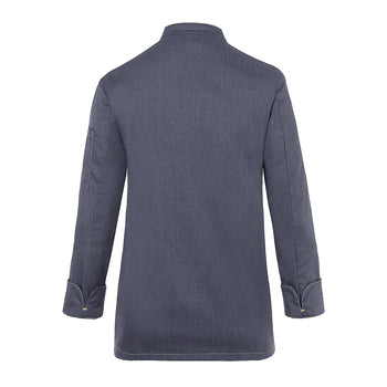 (6 sztuk) KARLOWSKY | Damska bluza kucharska Styl dżinsowy - Czarna w stylu Vintage - Rozmiar: 46 - Prime Gastro